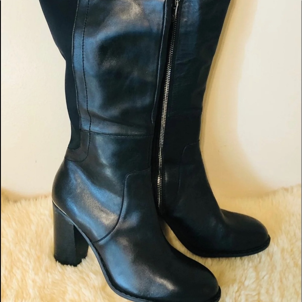 Adrienne Vitalini Tall Leather Boots Size 9